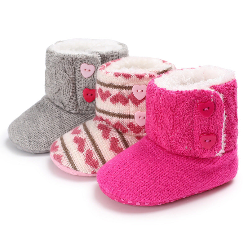 Warm Fleece-Lined Cute Toddler Shoes For Baby Girls Infant Shoes