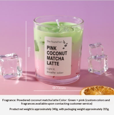 Matcha Jelly Wax Iced Coffee Mug Scented Bedroom Fragrance Smokeless Candle Romantic