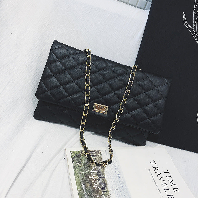 Lambskin small fragrance rhombus chain bag