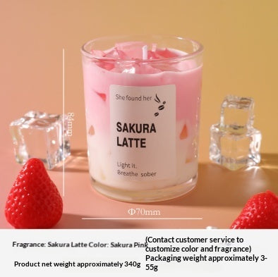Matcha Jelly Wax Iced Coffee Mug Scented Bedroom Fragrance Smokeless Candle Romantic
