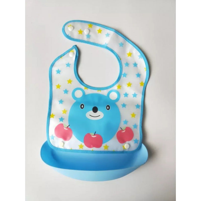 Detachable No-wash Waterproof Silicone-like Bib For Kids