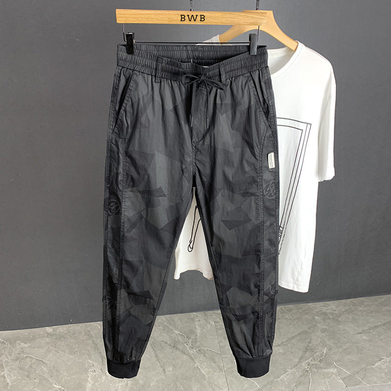 Fashionable Breathable Cropped Sports Camouflage Pants Men