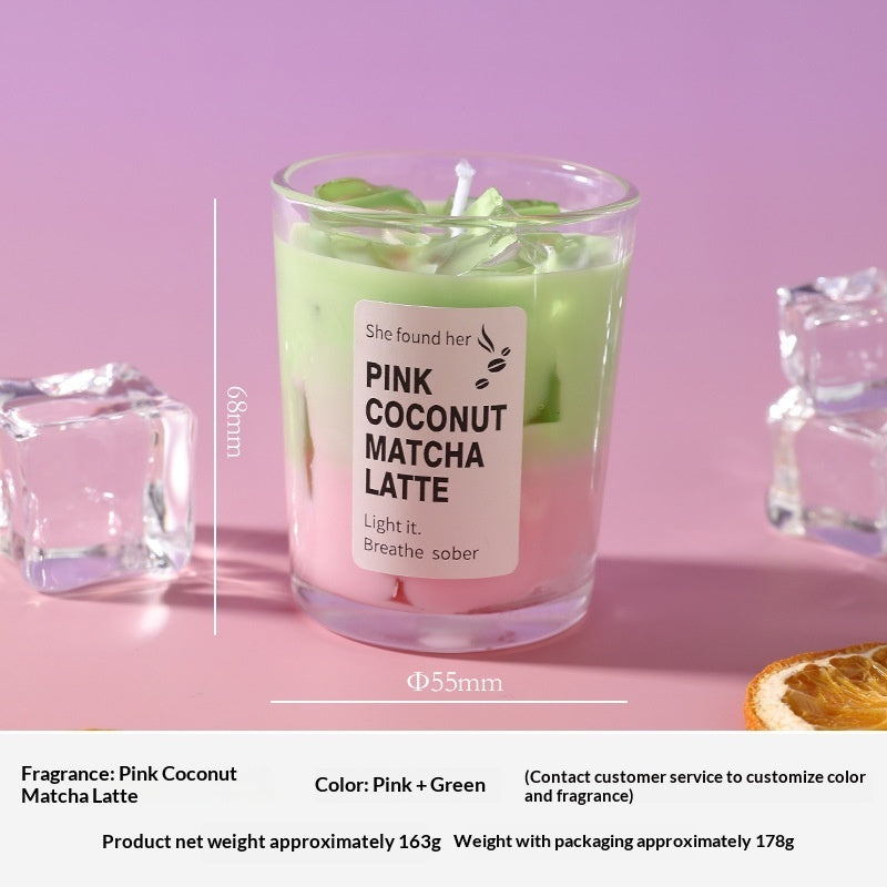 Matcha Jelly Wax Iced Coffee Mug Scented Bedroom Fragrance Smokeless Candle Romantic