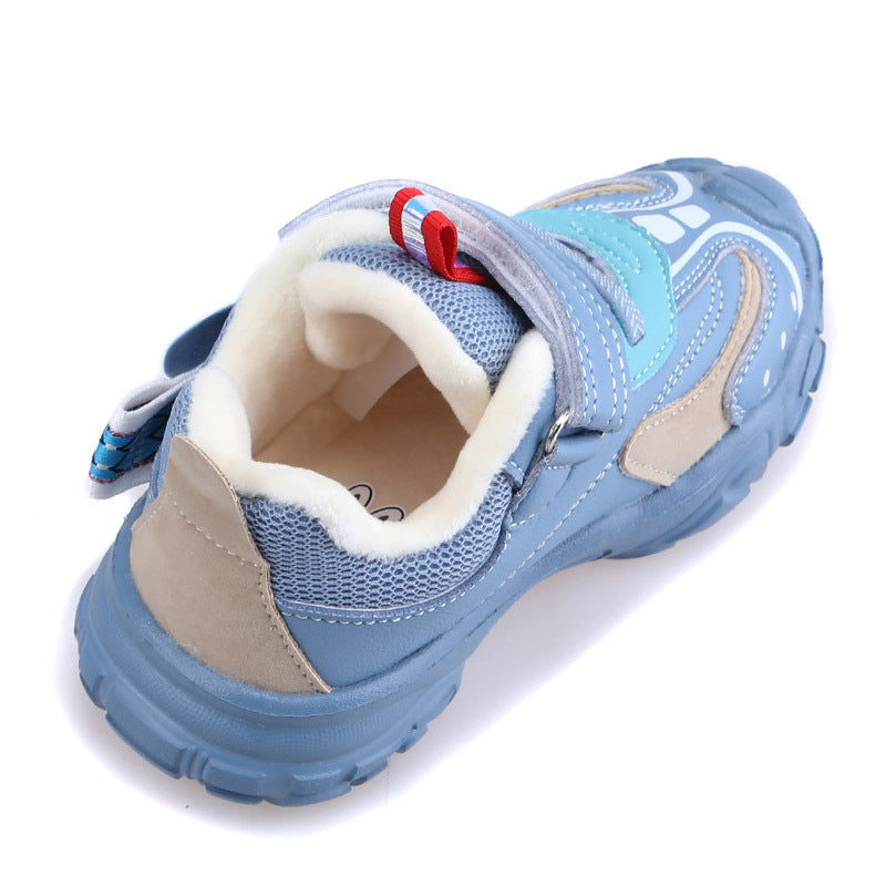 Children's short-pile quilted casual sneakers