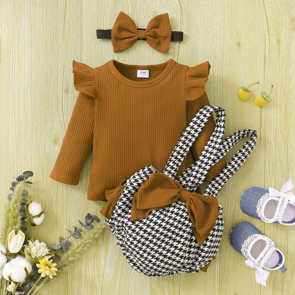 Long Sleeve Top Bow Small Fragrance Strap Short