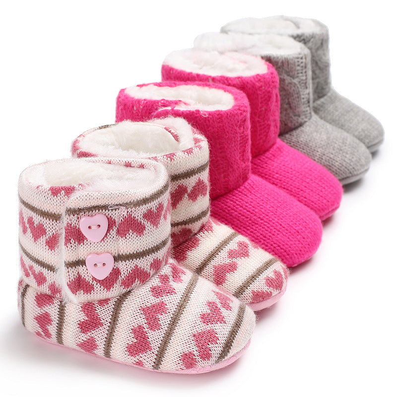 Warm Fleece-Lined Cute Toddler Shoes For Baby Girls Infant Shoes