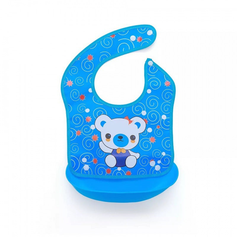 Detachable No-wash Waterproof Silicone-like Bib For Kids