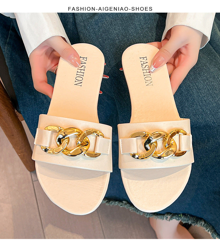 Lazy-style Outdoor Flat Slippers For Women