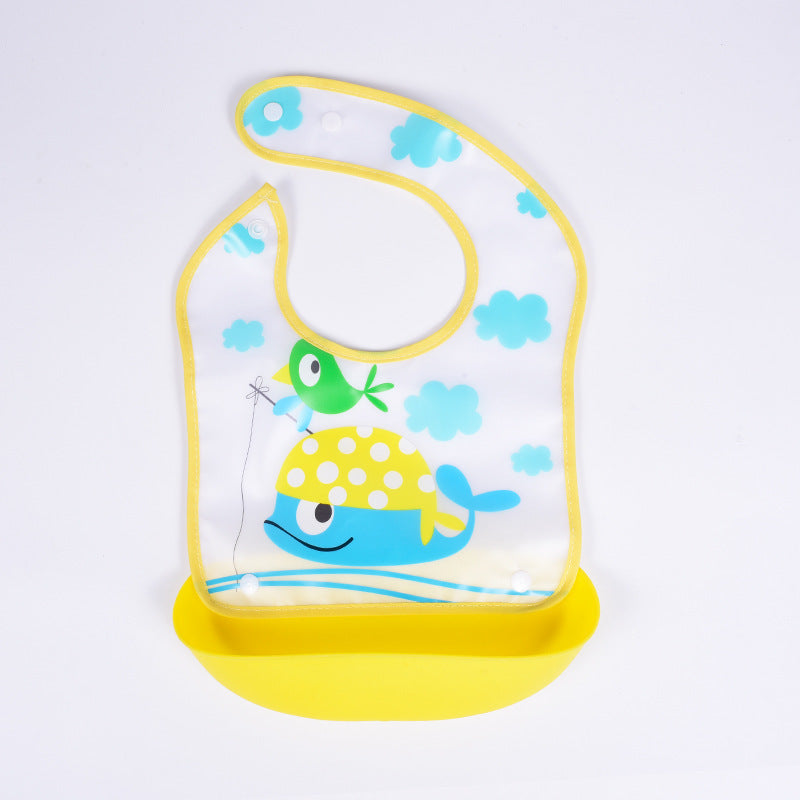 Detachable No-wash Waterproof Silicone-like Bib For Kids