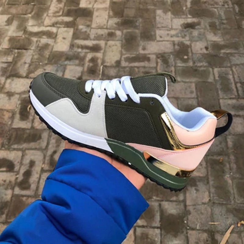 Wedge Heel Sports European And American Mixed Color Single Shoes