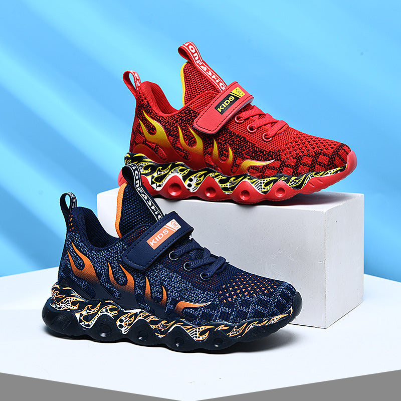 Mesh Woven Breathable Flame Wave Sneaker Boy