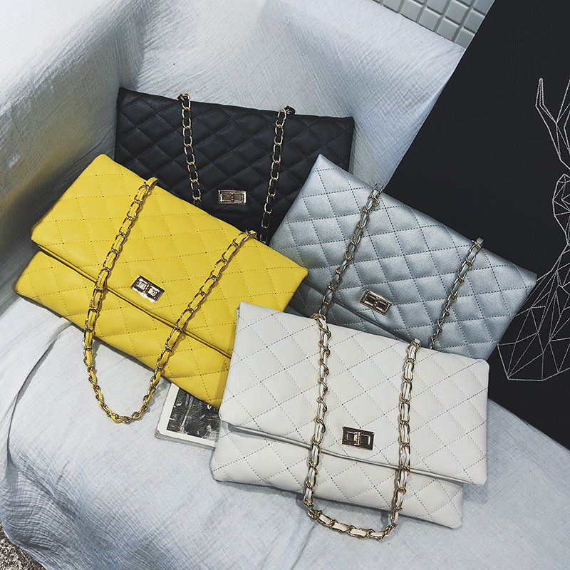 Lambskin small fragrance rhombus chain bag