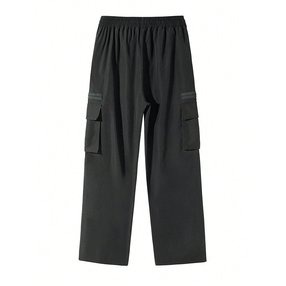 Men's Straight-Leg Multi-Pocket Loose All-Match Pants