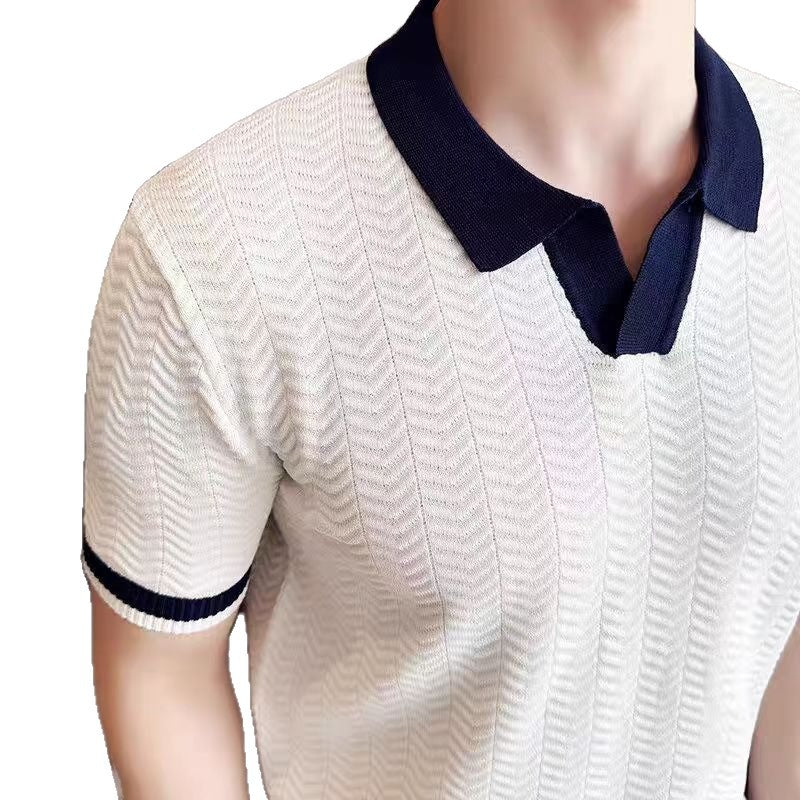 Summer Lightweight Ice Silk Knitted Short Sleeve Top