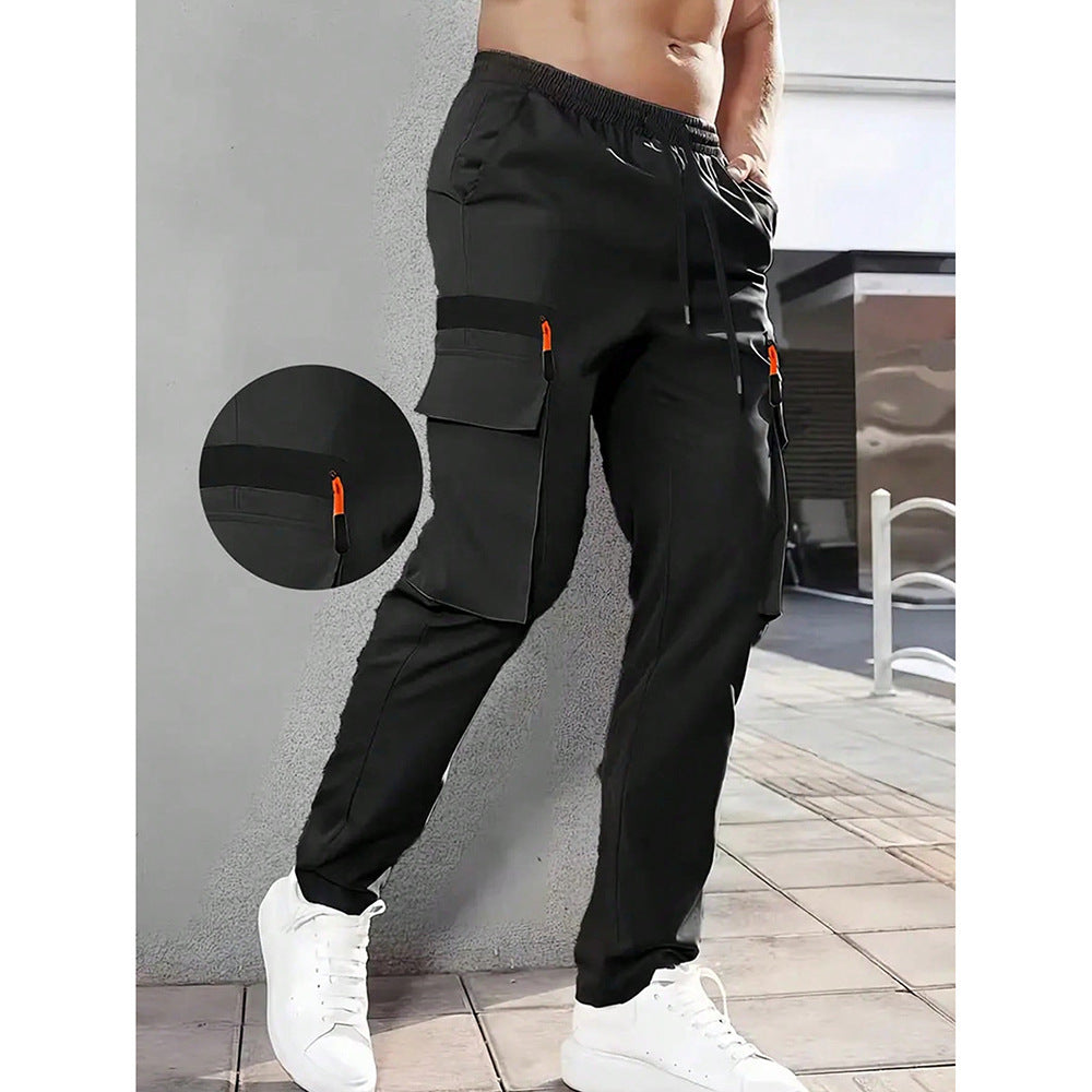 Men's Straight-Leg Multi-Pocket Loose All-Match Pants