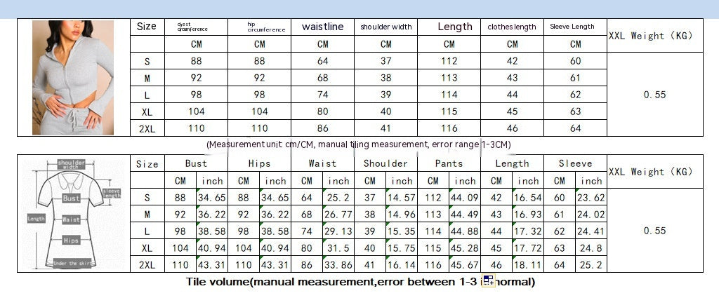 Women'S Casual Tight Sportswear Multi-Pocket Overalls with Coat and Cap Suit Pants