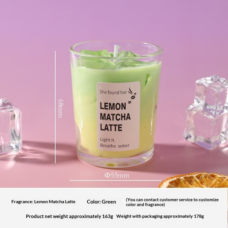 Matcha Jelly Wax Iced Coffee Mug Scented Bedroom Fragrance Smokeless Candle Romantic