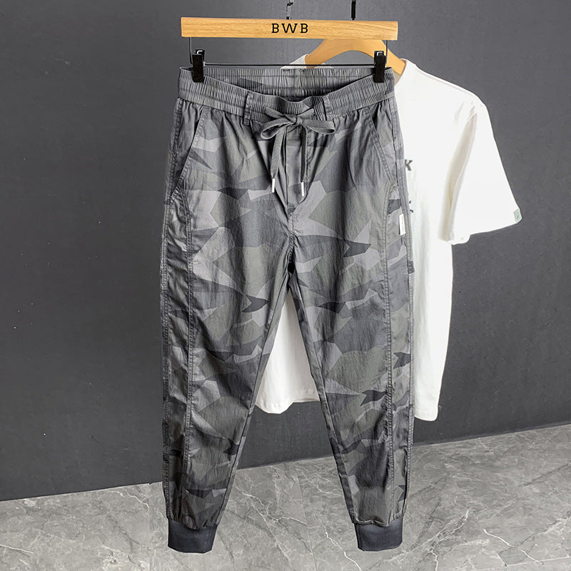 Fashionable Breathable Cropped Sports Camouflage Pants Men