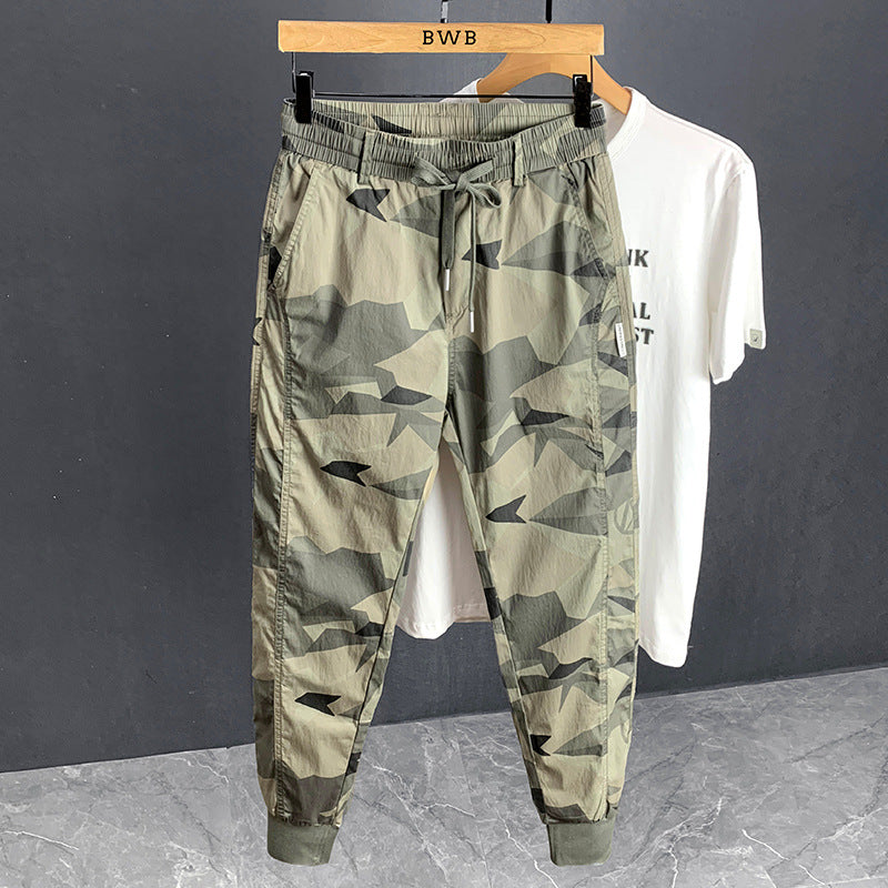 Fashionable Breathable Cropped Sports Camouflage Pants Men