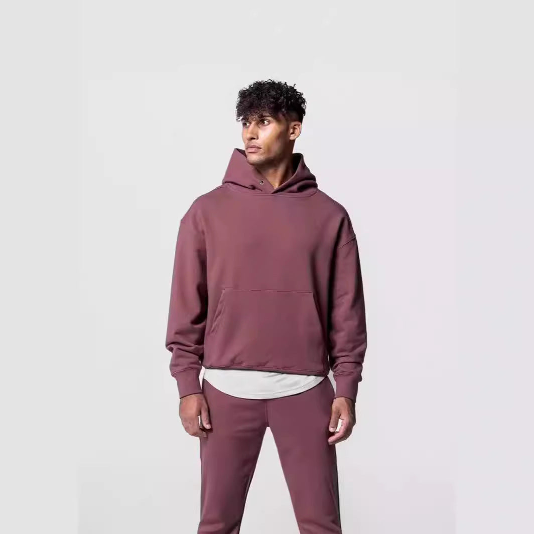 Loose American Exercise Workout Outfit Men's Trendy Casual Hooded Sweater