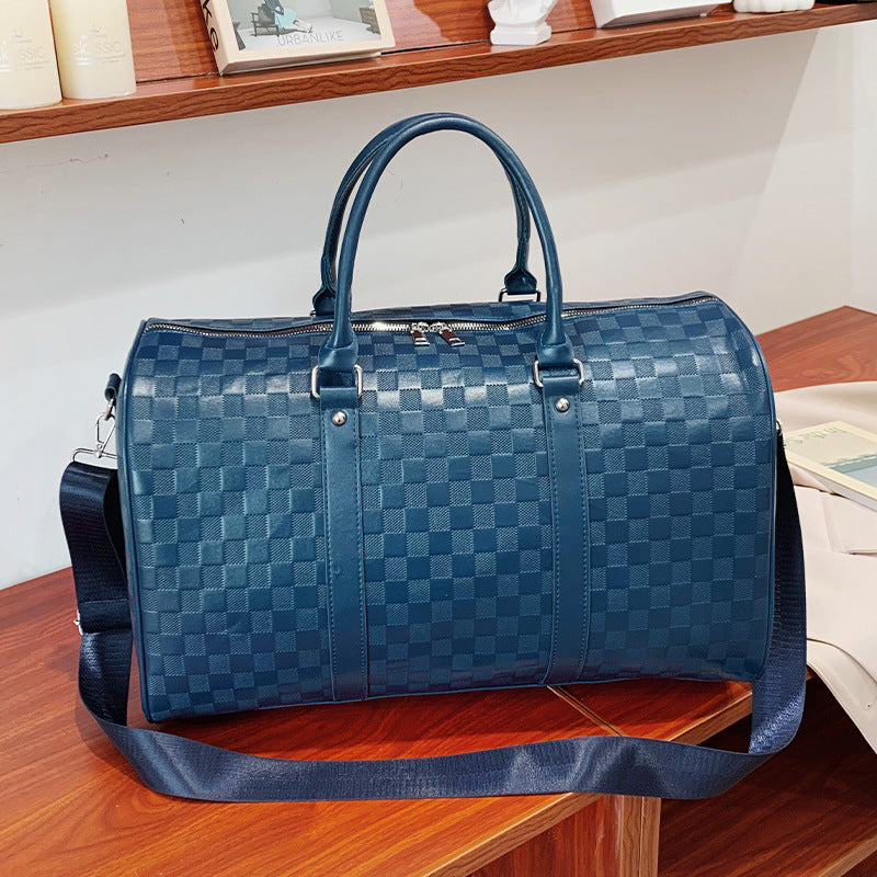 Women's Fashion Plaid Embossed Travel Bag