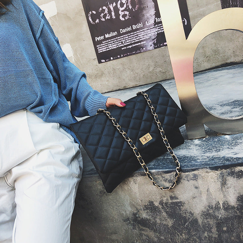 Lambskin small fragrance rhombus chain bag