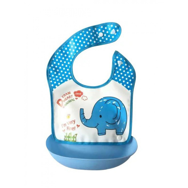 Detachable No-wash Waterproof Silicone-like Bib For Kids