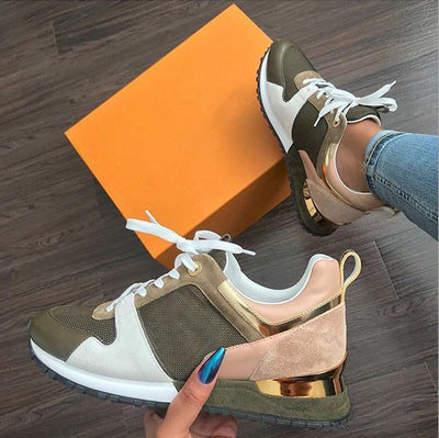 Wedge Heel Sports European And American Mixed Color Single Shoes