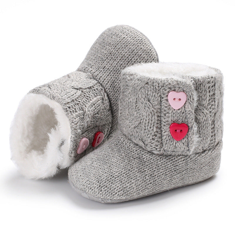 Warm Fleece-Lined Cute Toddler Shoes For Baby Girls Infant Shoes