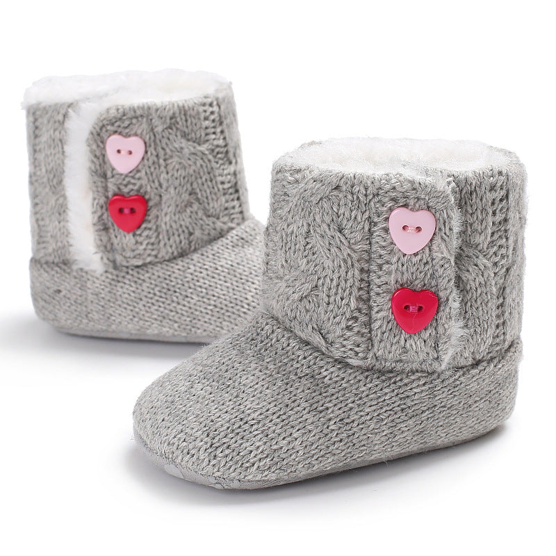 Warm Fleece-Lined Cute Toddler Shoes For Baby Girls Infant Shoes