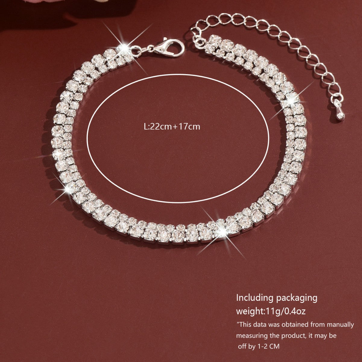 Simple Double-Layer Rhinestone Claw Foot Chain