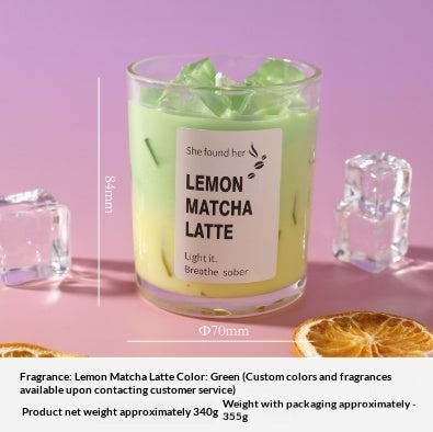 Matcha Jelly Wax Iced Coffee Mug Scented Bedroom Fragrance Smokeless Candle Romantic