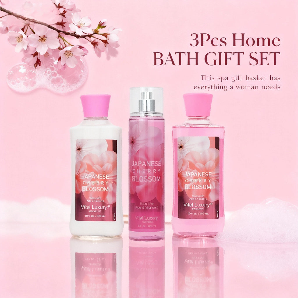 Christmas Gift Set 3-Piece Set, 10 Fl.oz Body Care Fragrance Set, Featuring Floral, Candy, And Sweet Pea Scents. Includes Scented Shower Gel, Body Lotion, And Body Mist.  A Perfect Winter Body Moistur
