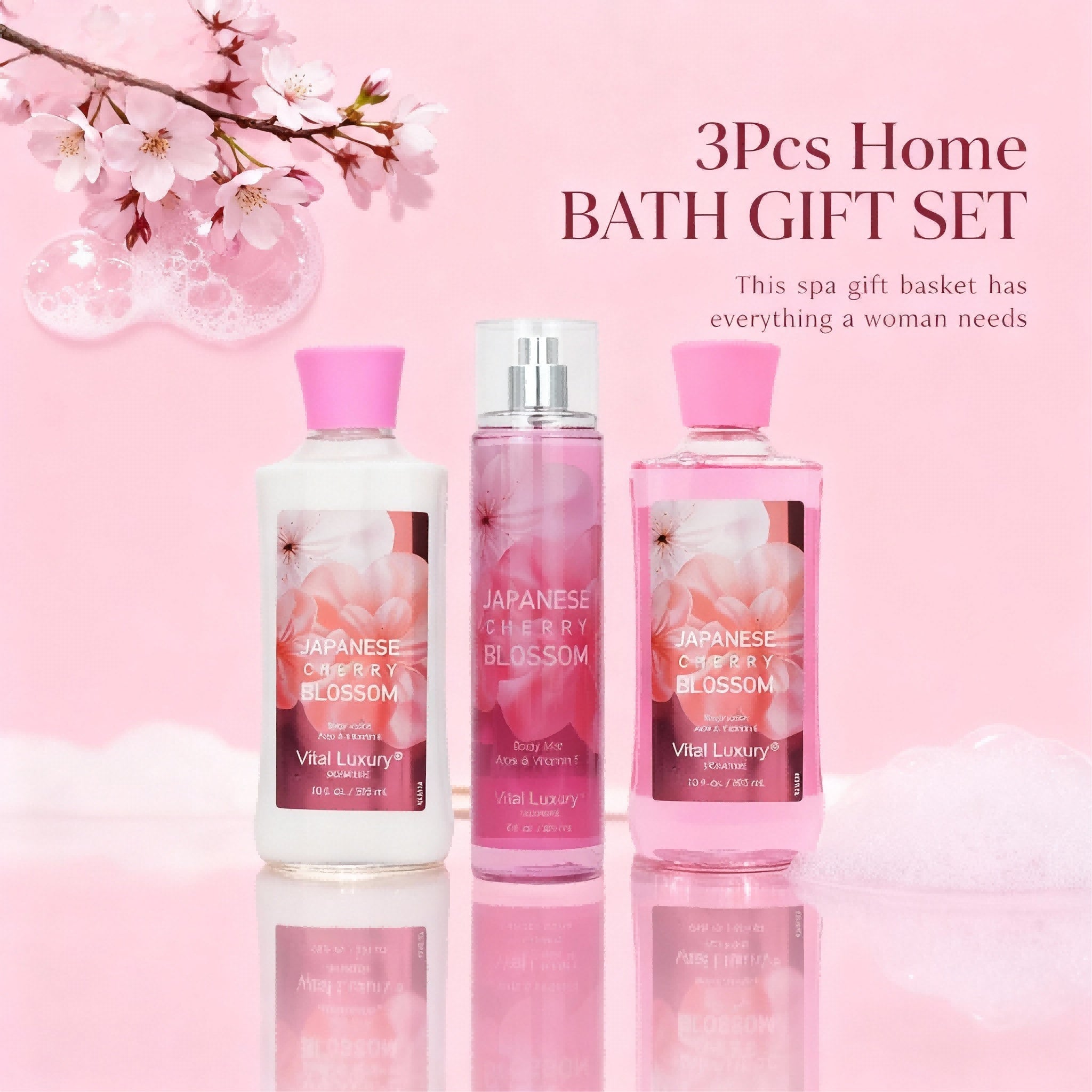 Christmas Gift Set 3-Piece Set, 10 Fl.oz Body Care Fragrance Set, Featuring Floral, Candy, And Sweet Pea Scents. Includes Scented Shower Gel, Body Lotion, And Body Mist.  A Perfect Winter Body Moistur