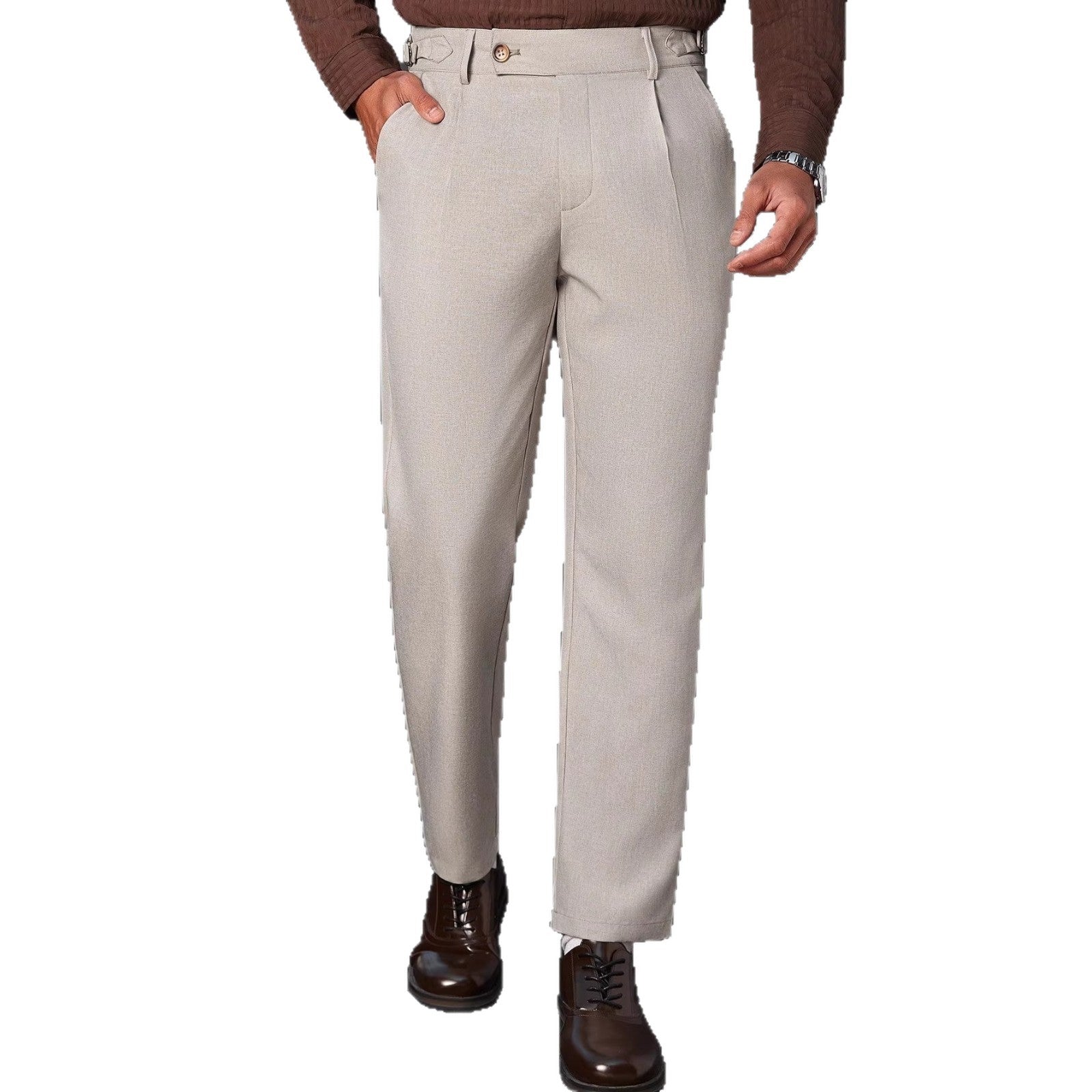 Men's Business Formal Suit Trousers Straight-Leg Pants
