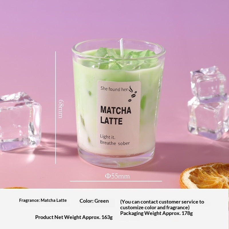 Matcha Jelly Wax Iced Coffee Mug Scented Bedroom Fragrance Smokeless Candle Romantic