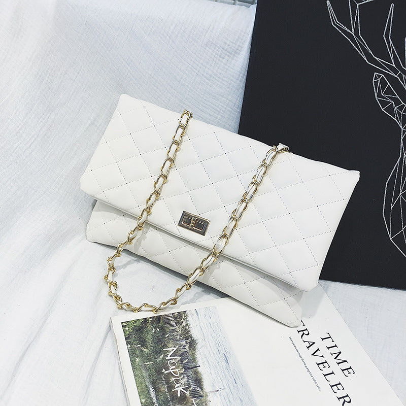 Lambskin small fragrance rhombus chain bag