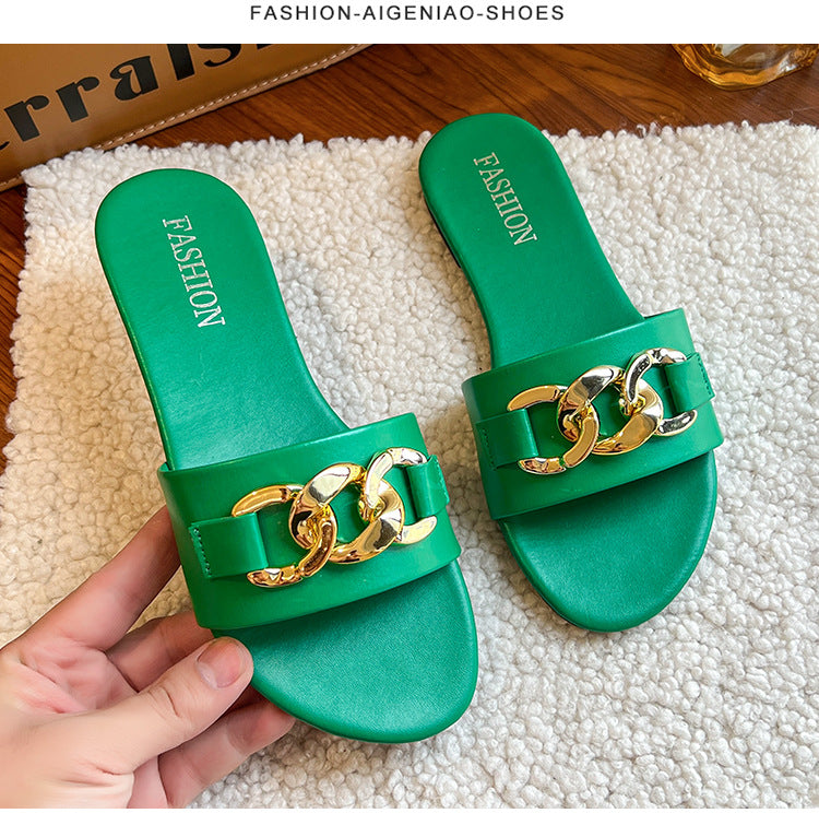 Lazy-style Outdoor Flat Slippers For Women