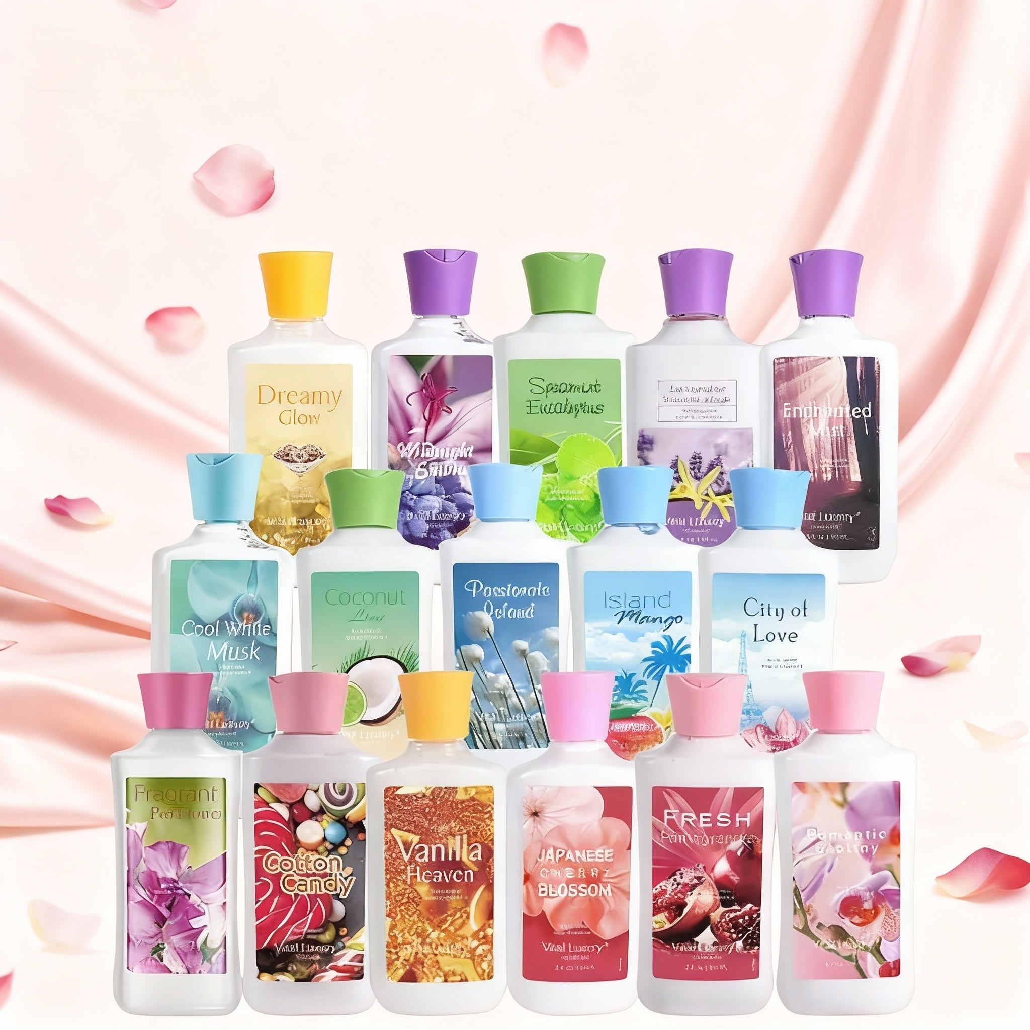 12-Fragrance Body Lotion, 10 Oz Per Bottle, Moisturizing And Fragrant Body Lotion, 12-hour Long-lasting Hydration, Contains Aloe Vera And Vitamin E, Floral,fruity,tropical Scents, Perfect For Winter C