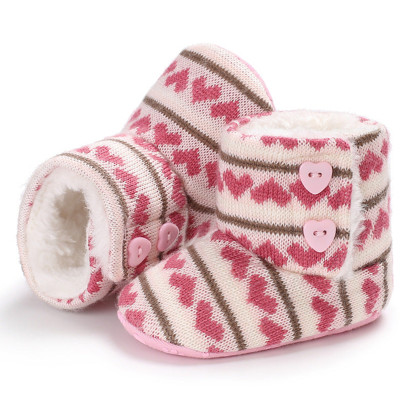 Warm Fleece-Lined Cute Toddler Shoes For Baby Girls Infant Shoes