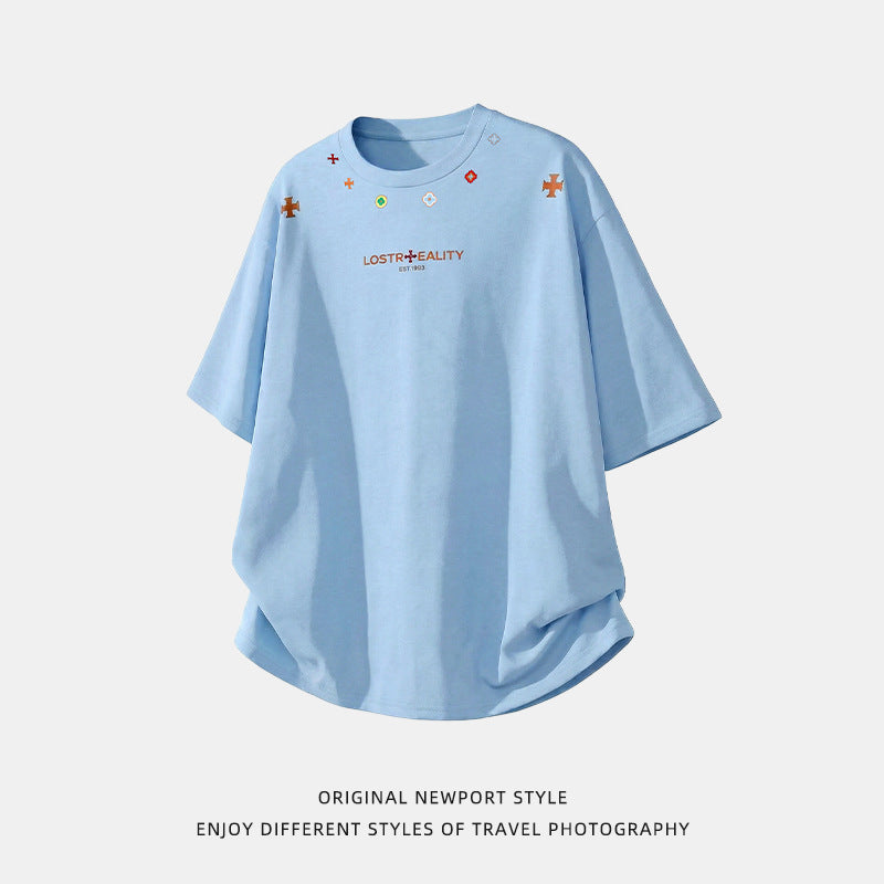 Printed Cotton Short-sleeved T-shirt For Men