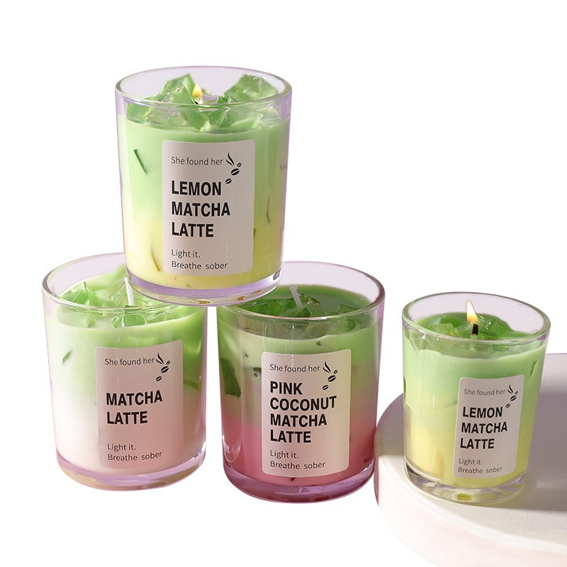 Matcha Jelly Wax Iced Coffee Mug Scented Bedroom Fragrance Smokeless Candle Romantic