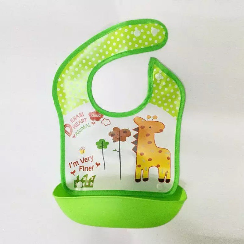Detachable No-wash Waterproof Silicone-like Bib For Kids