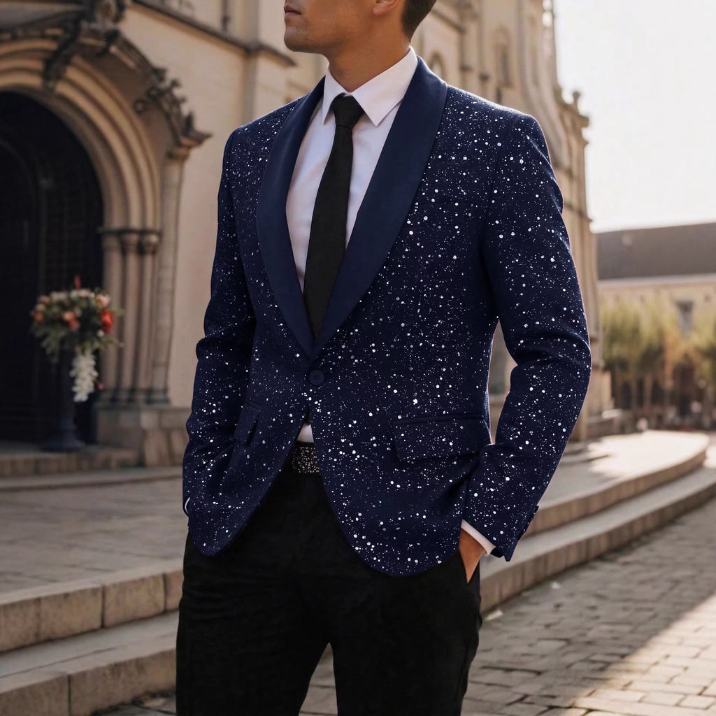 Men's Suit Casual Shiny Banquet Party Outerwear