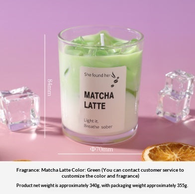 Matcha Jelly Wax Iced Coffee Mug Scented Bedroom Fragrance Smokeless Candle Romantic