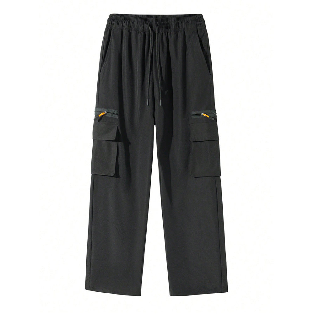 Men's Straight-Leg Multi-Pocket Loose All-Match Pants