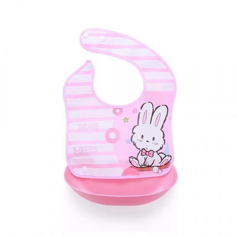 Detachable No-wash Waterproof Silicone-like Bib For Kids