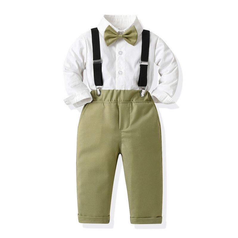 Children's Clip-on Suspender Pants Two-Piece Set Fashion Kids' Outfit
