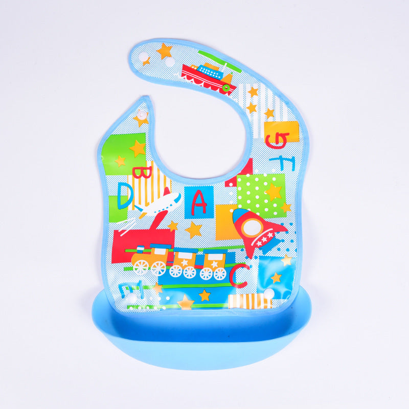 Detachable No-wash Waterproof Silicone-like Bib For Kids