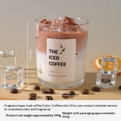 Matcha Jelly Wax Iced Coffee Mug Scented Bedroom Fragrance Smokeless Candle Romantic